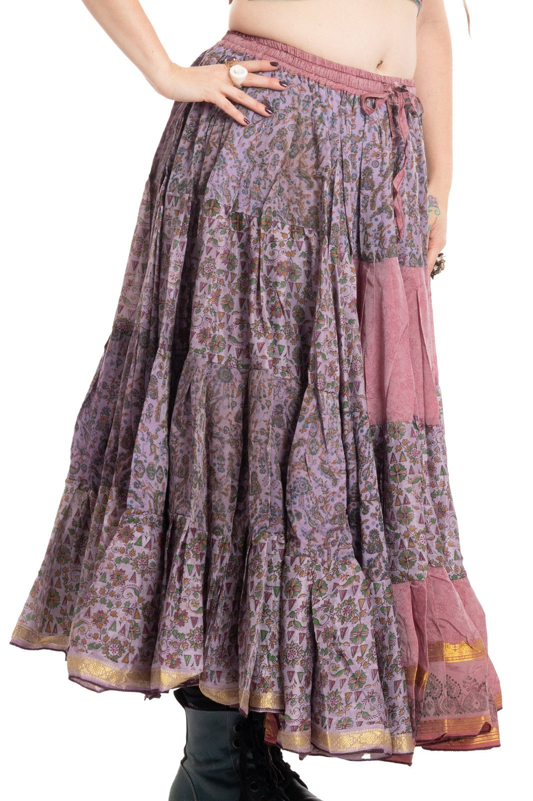 Long Upcycled Belly Dance Ats Skirt