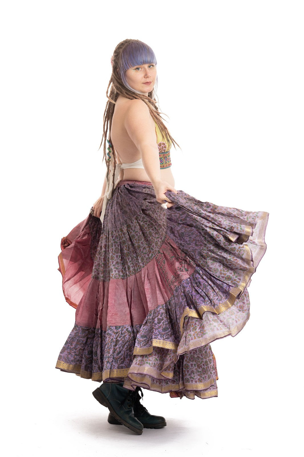 Long Upcycled Belly Dance Ats Skirt