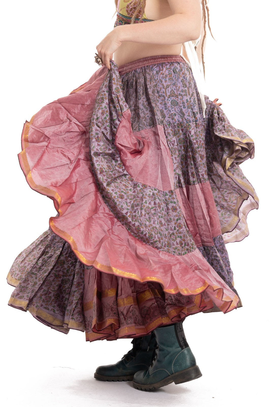 Long Upcycled Belly Dance Ats Skirt