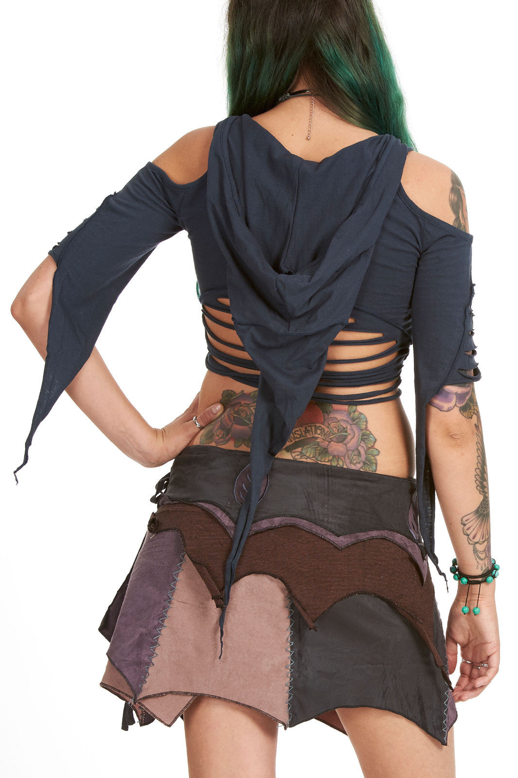 Slashed Back Pixie Top, psy trance top