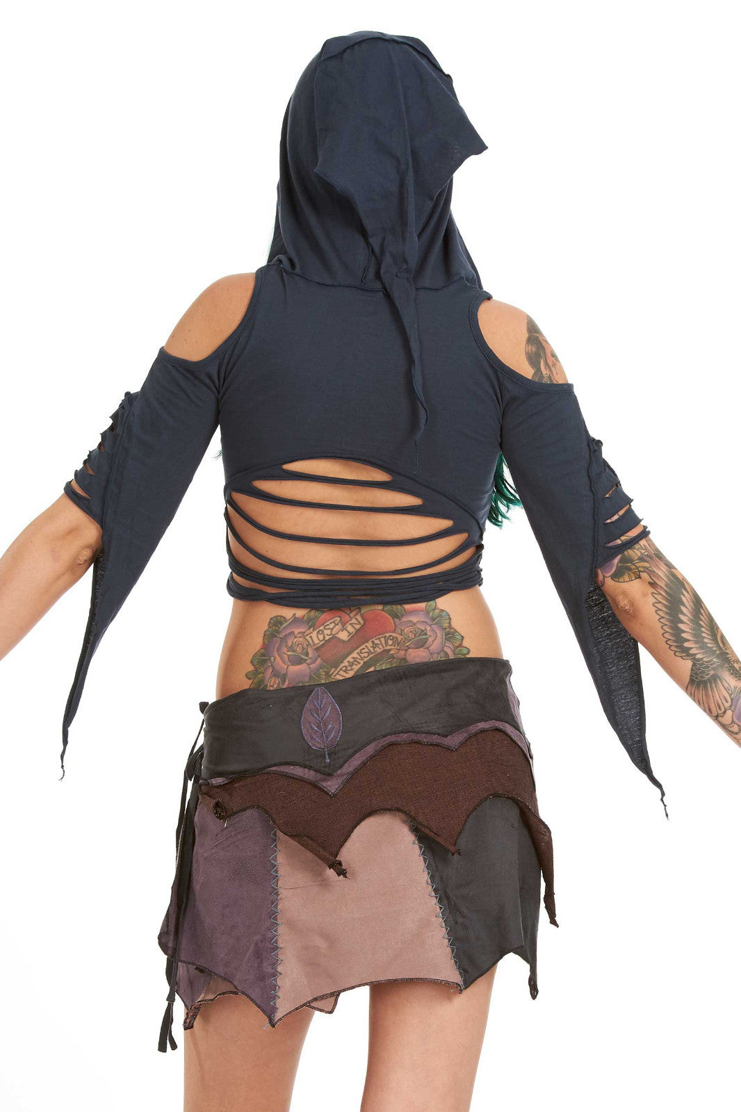 Slashed Back Pixie Top, psy trance top