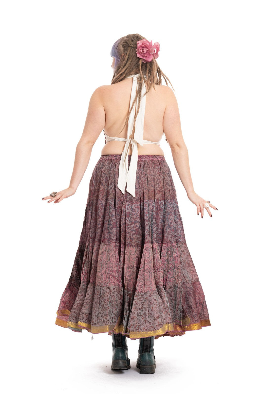 Long Upcycled Belly Dance Ats Skirt