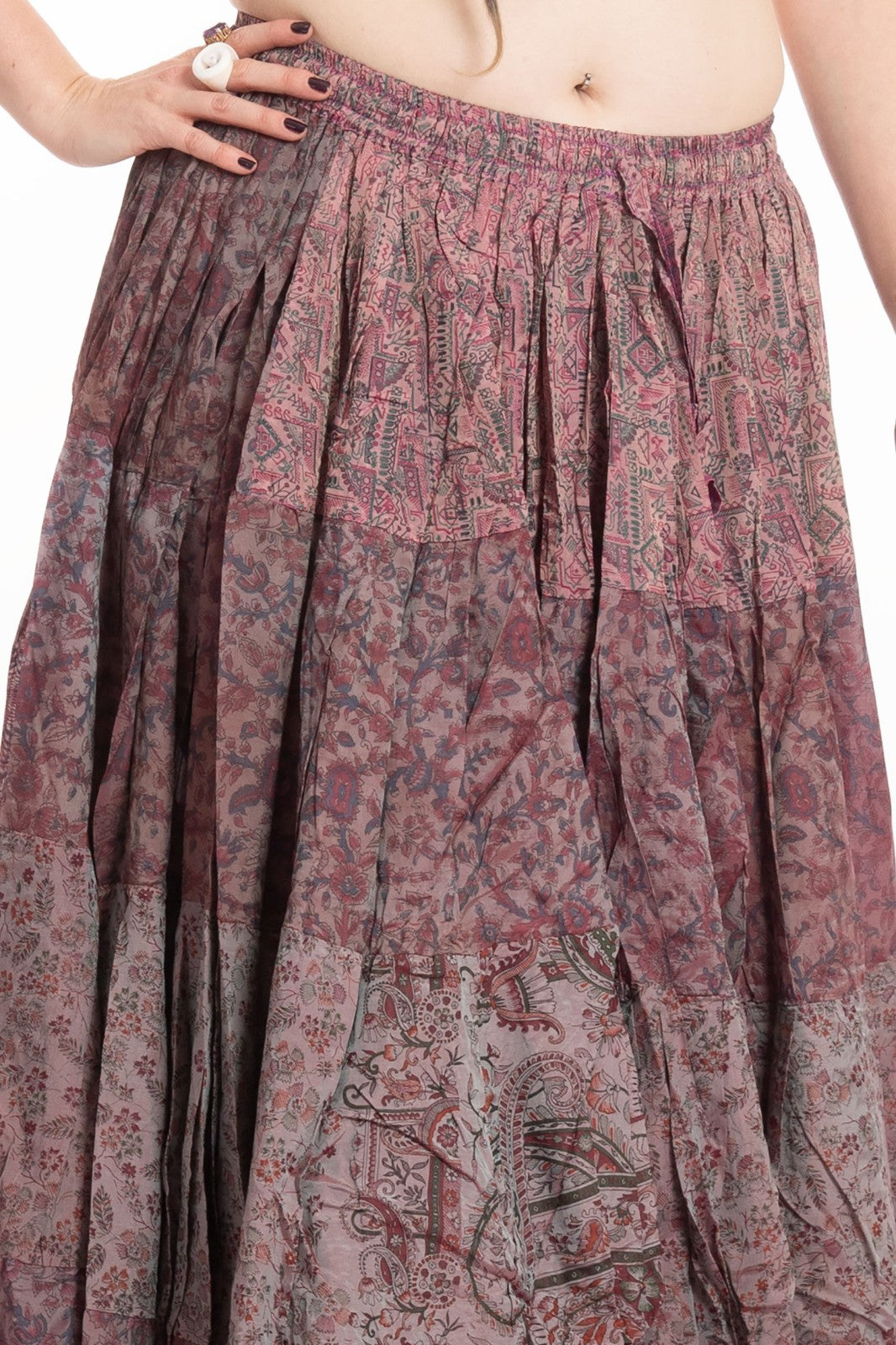 Long Upcycled Belly Dance Ats Skirt