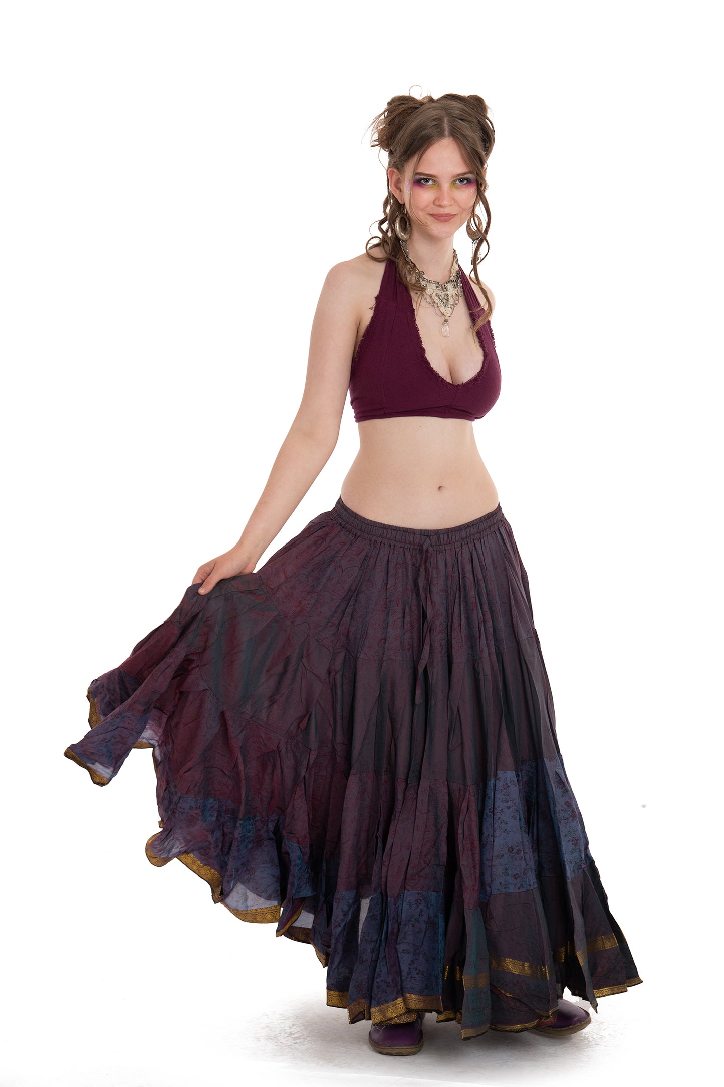 Long Upcycled Belly Dance ATS Skirt