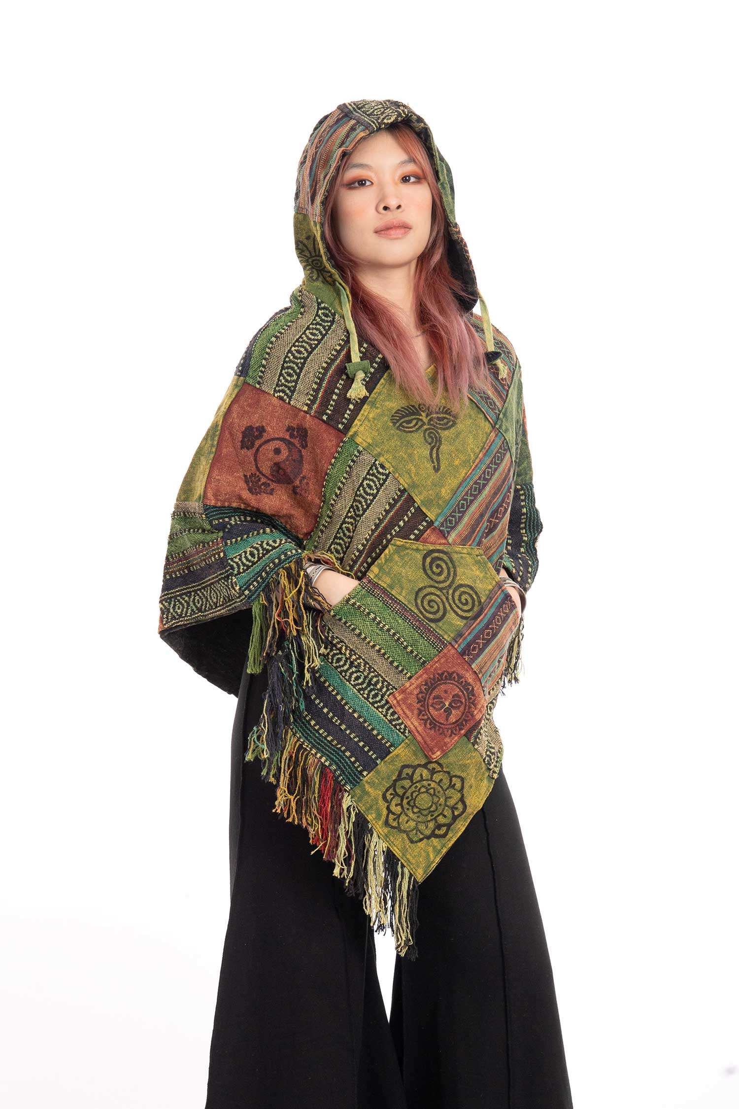 Hippie Patchwork Poncho - Patchwork Poncho (RGPAPON) by Altshop UK