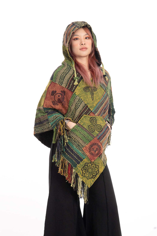 Hippie Patchwork Poncho - Patchwork Poncho (RGPAPON) by Altshop UK