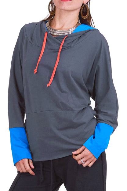 Batwing Hiphop Hoodie, Organic Cotton Urban Top - Hip Hop Hoodie (MORT09) by Altshop UK