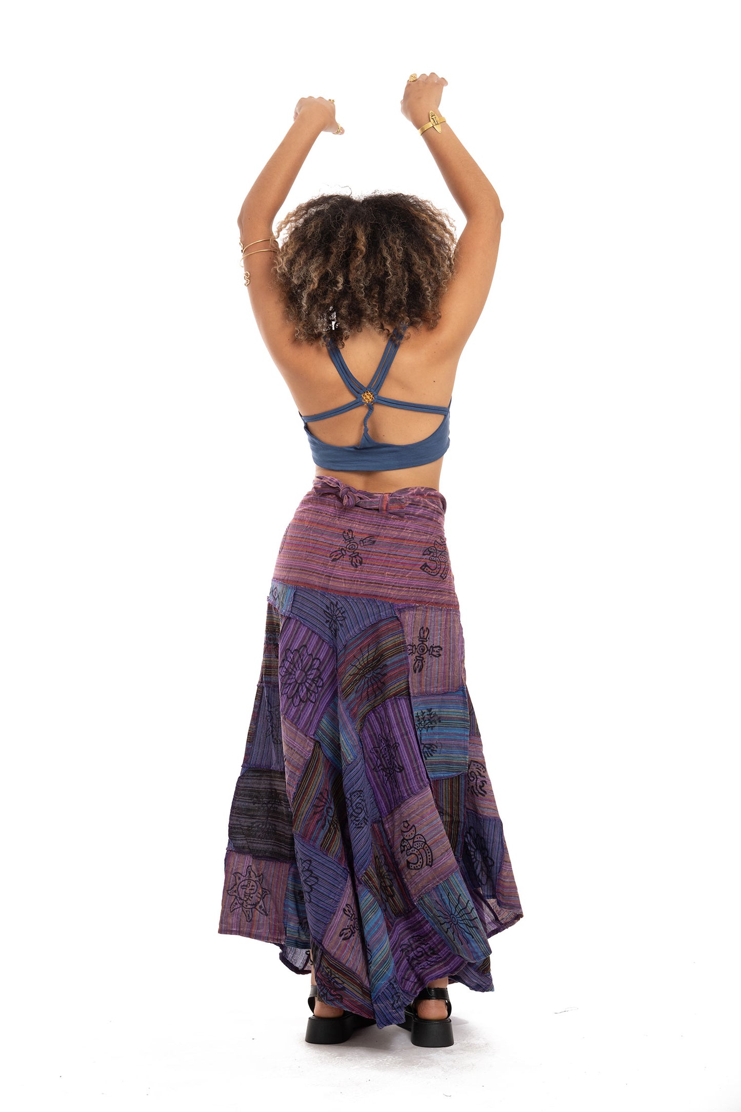Long Earthy Patchwork Skirt