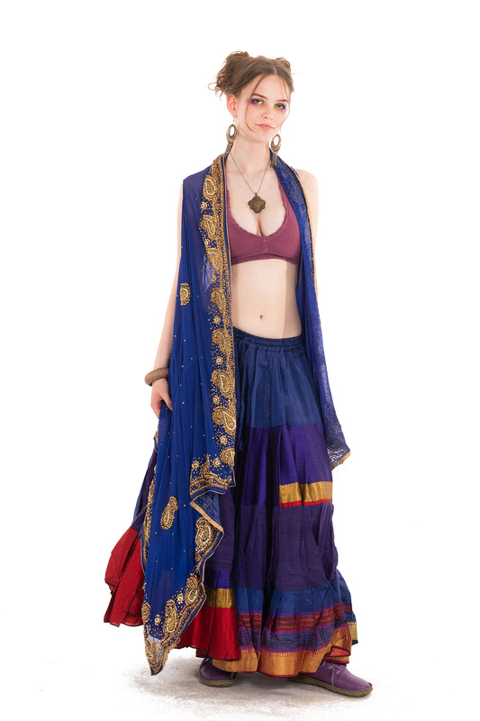Floaty Sparkly Sheer Sequin Cardigan in Royal Blue