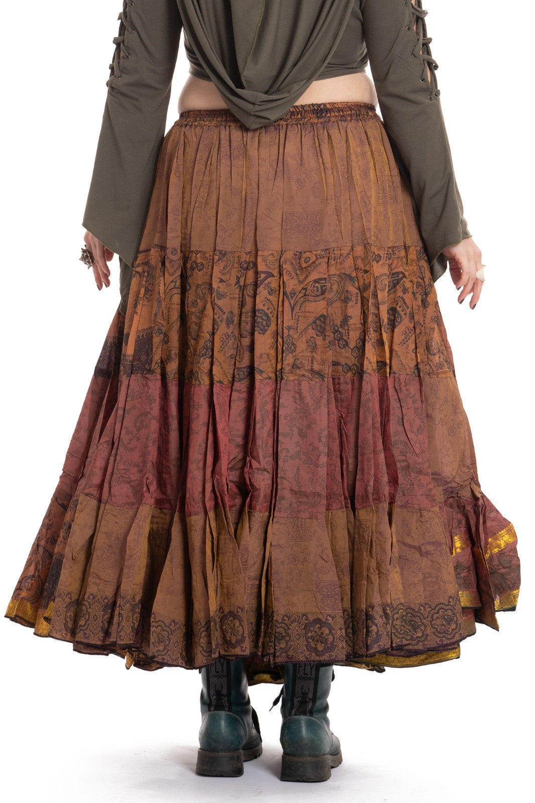 Long Upcycled Belly Dance Ats Skirt