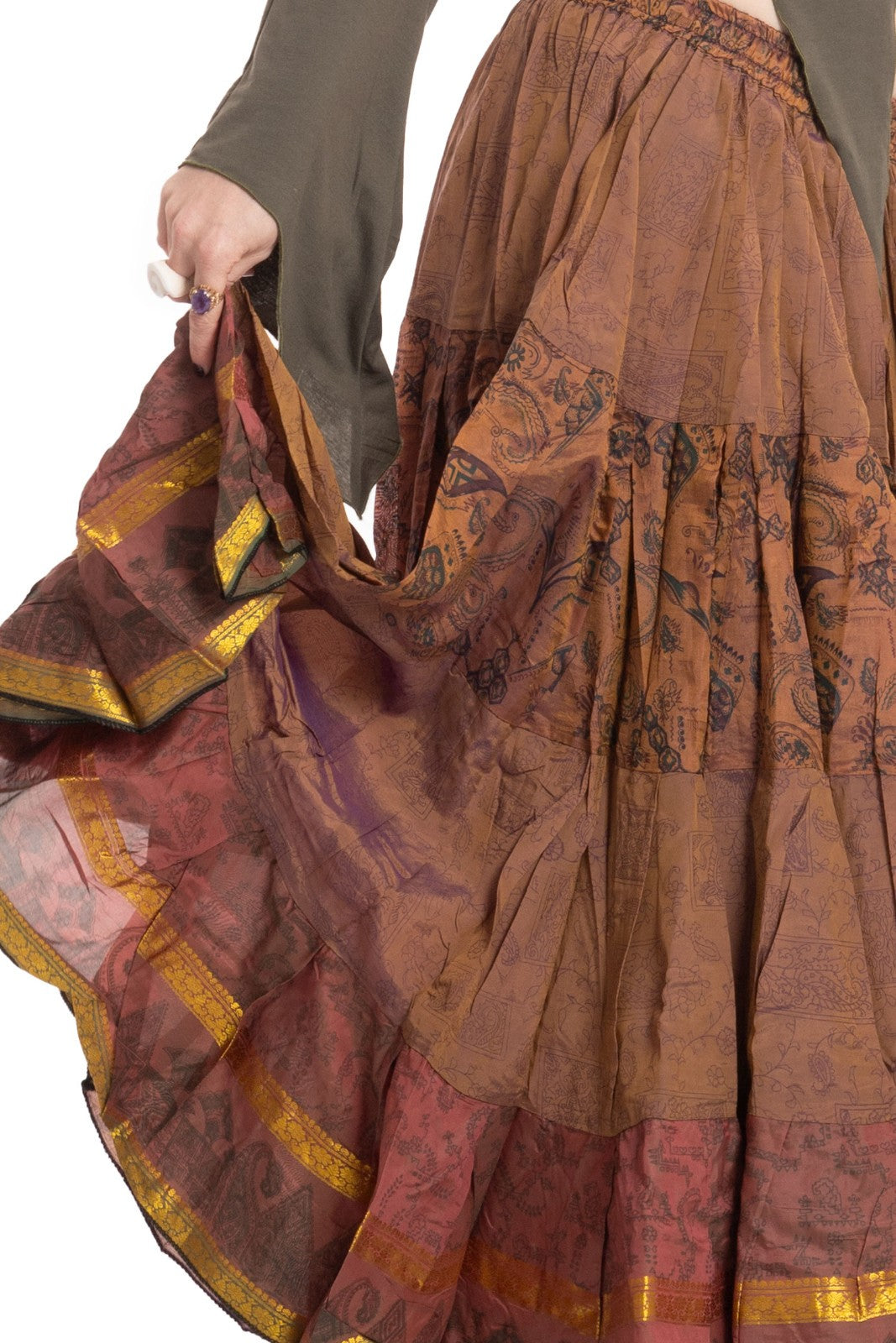 Long Upcycled Belly Dance Ats Skirt