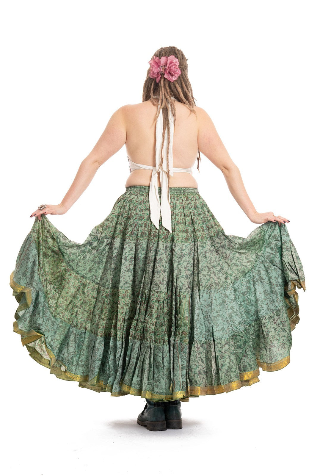 Long Upcycled Belly Dance Ats Skirt