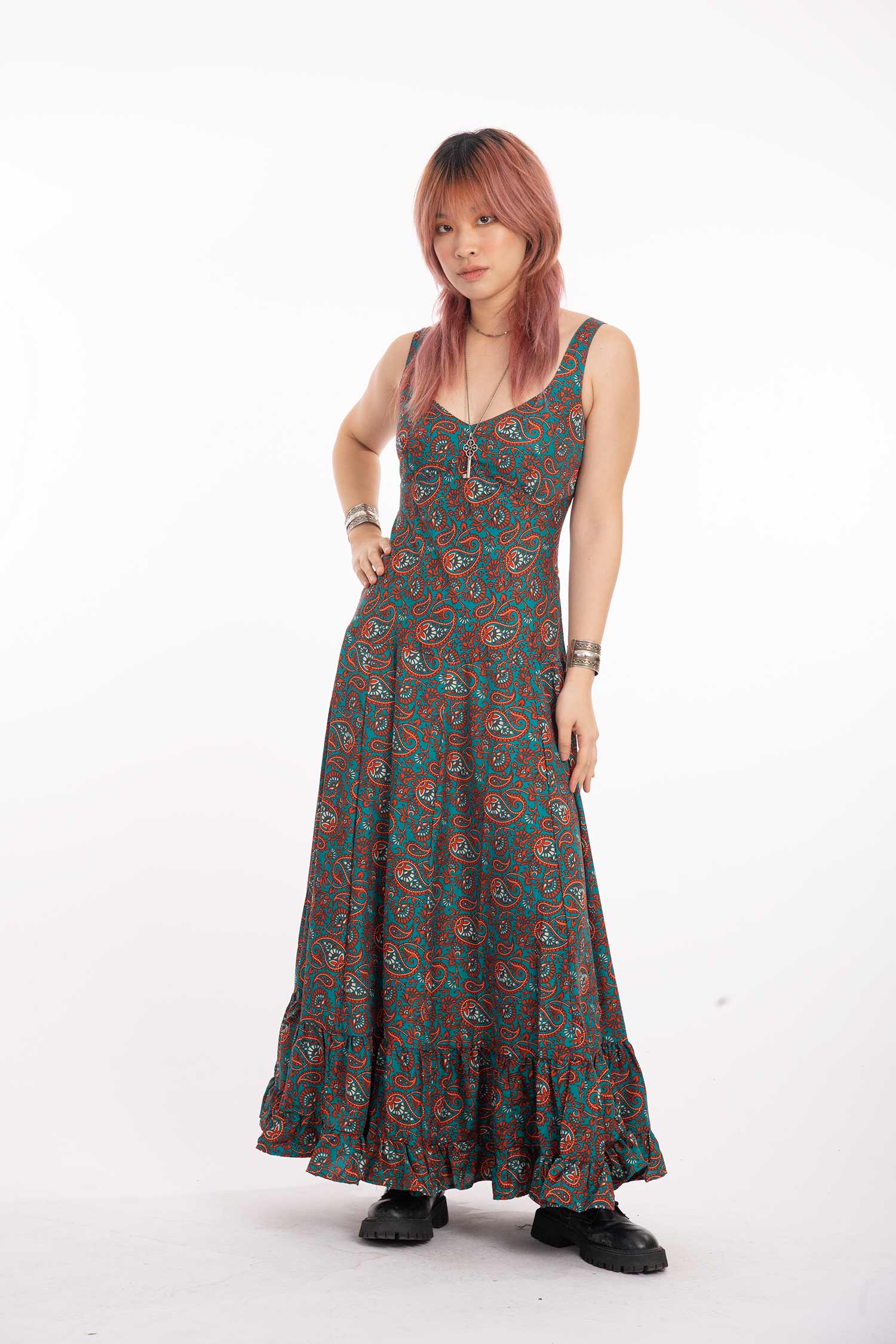 Long Full Boho Maxi Dress - Narnia Dress (MENDSS) by Altshop UK