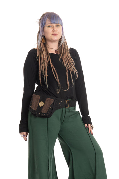 Goa Psy Trance Waist Pocket Belt with Tribal Design