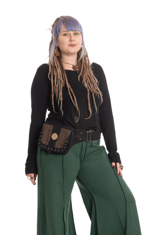 Goa Psy Trance Waist Pocket Belt with Tribal Design