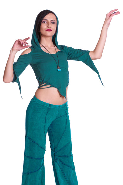 Slashed Back Pixie Top, psy trance top