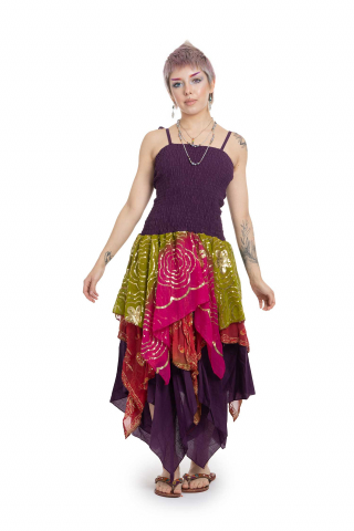 Upcycled Sari Sequin Fairy Dress in Fae - Poetry Dress (SDPOED) by Altshop UK