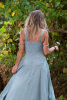 Long Full Boho Maxi Dress in Aqua Flowers - Narnia Dress (MENDSS) by Altshop UK