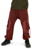 Unisex Stonewash Hippy Jean Trousers in Red - Stripe Patch Trousers (RGKELSANG) by Altshop UK