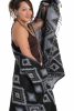 Oversized Tribal Hippy Blanket Scarf in Grey - Ikat Shawl (ROKIKA) by Altshop UK