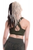 Lace & Cotton Yoga Bra with Crossover Back in Green - Lace Interlock Bra (ROKINCH) by Altshop UK