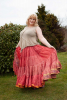 Plus Size Long Upcycled Belly Dance ATS Skirt in Berry Pink - Plus Size Siddartha Skirt (SDBESK) by Altshop UK