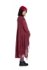 Long Cardigan Stonewash Lace Cotton Knit Tassled Slouchy Jacket In Red - Sponder Cardigan (SPN2396) by Sponder