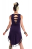 Psy Trance High Low Cotton Dress with Lace Trim in Purple - Iliias Dress (WDR5114) by Altshop UK