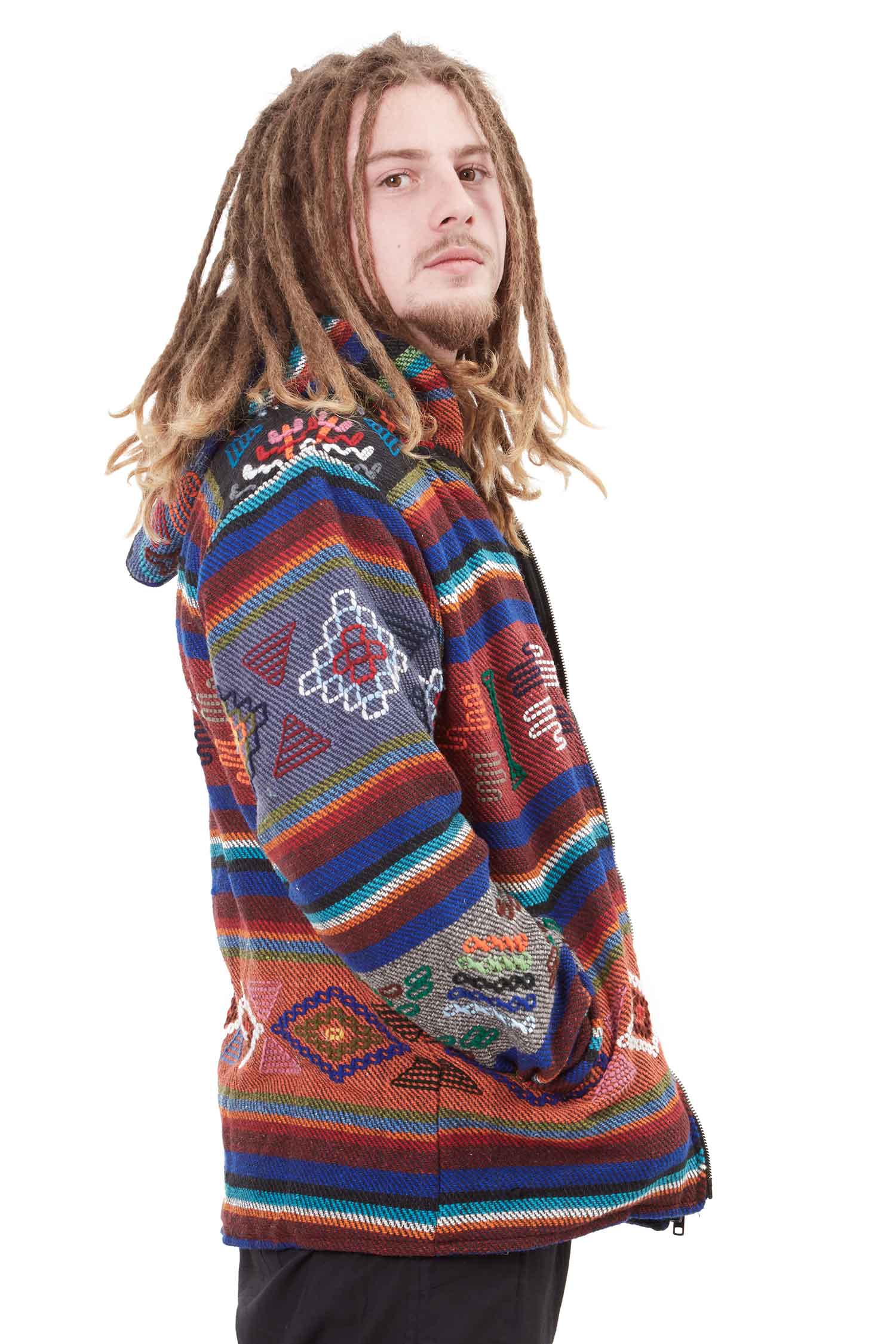 Mens Hippy Handloom Wool Yathra Jacket | Altshop UK