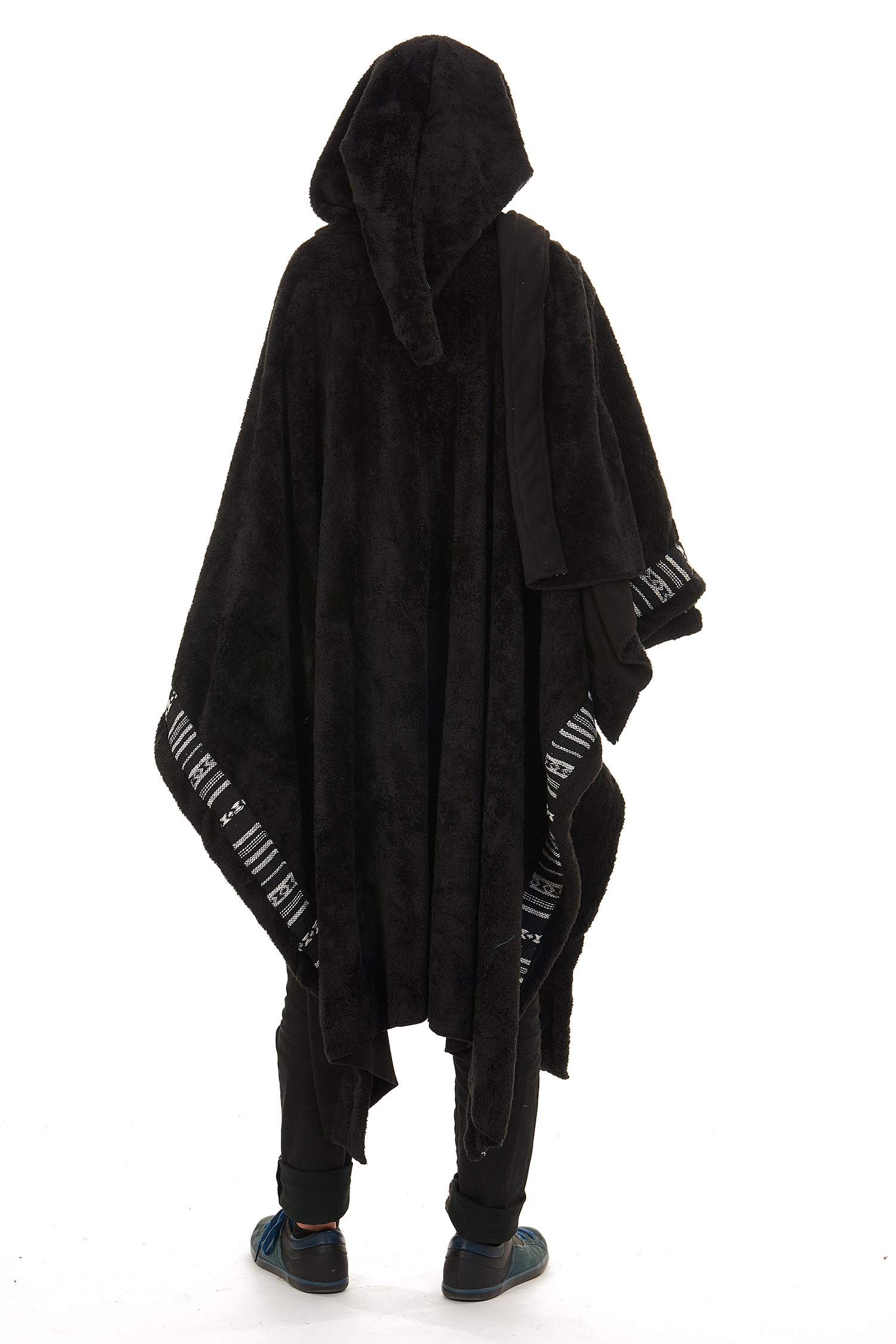 Mens Furry Pixie Wizard Hooded Poncho, Pagan Cloak | Altshop UK