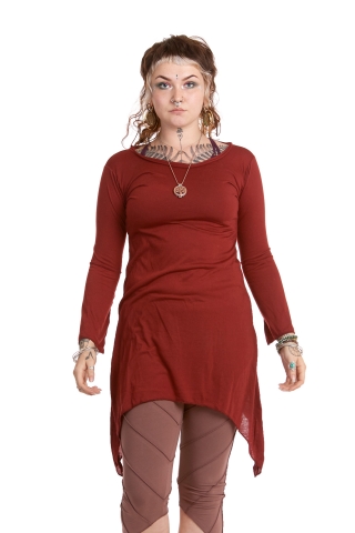 Pixie 2 Point Tunic Top in Red - 2 Point Top (ROKTWOP) by Altshop UK