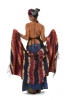 Oversized Tribal Boho Scarf, Hippie Blanket Wrap in Red/Blue - Tribal Shawl (BHIMSCF6) by Altshop UK