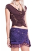 Crochet Psytrance Miniskirt, purple pouch skirt