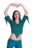 SLASHED BACK PIXIE TOP, psy trance top in Turquoise - Cutstripe Top (CH420) by Anki