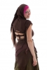 Long Slashed Back Fairy Pixie Top, Trance Festival Top in Brown - Firefly Top (CH428) by Anki