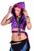 Reversible Hippy Crop Top with Pixie Hood in Purple - Opal Top (DBOPAL) by Altshop UK