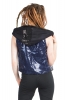 Sequin Disco Rave Hoodie, Burning Man Coachella Top in Blue - Quin Waistcoat (DBSECWA) by Lovely Jubbly