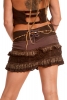Mini Skirt with Shorts, Psy Trance Hippy Tribal Skirt in Brown - Mini Short Skirt (DCMSS) by Altshop UK