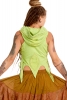 Pixie Queen Hooded Psy Top in Green - Swallowtail Vest (DCSWALT) by Altshop UK
