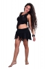 Wrap-around Frayed Ghass Cotton Mini Skirt in Black - Ghass Skirt (DEVGASK) by Altshop UK