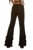 Boho Leggings, Steampunk Trousers, Bootcut Flares in Black - Frill Trousers (DEVLFT) by Altshop UK