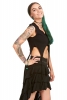 Psy Faerie Top, summer pixie trance crop top, Goa doof clothing in Black - Mary Top (DEVMART) by Altshop UK