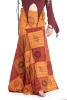Long Earthy Hippy Patchwork Wrap Skirt in Orange & Red - Earth Skirt (DSCN27817) by Altshop UK