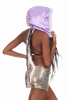 Reversible Satin Fake Fur Hippy Hood in Lilac and Grey - Satin Hood (GFHOOD) by Lovely Jubbly