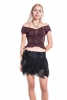 Ragged Burlesque Pixie Wrap Mini Skirt - Black