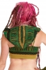 Dashiki Crop Top, African Angelina Print Tribal Pixie Bikini in Green - African Choli Hoodie (RFACHH) by Altshop UK