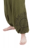 Fleece-lined Hippy Ali Baba Trousers in Green - Mandala Fleece Alis (RGMFAS) by Altshop UK