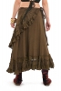 Jute and Lace Boho Wrap Skirt in Green - Jute Lucy Skirt (ROKJLWR) by Altshop UK