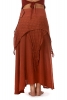 Jute and Lace Long Layered Goa Skirt in Orange - Seelie Skirt (ROKSELS) by Altshop UK