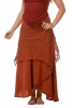 Jute and Lace Long Layered Goa Skirt in Orange - Seelie Skirt (ROKSELS) by Altshop UK
